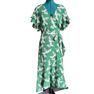 Max Studio Green Floral High Low Dress